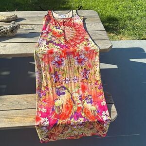 Gorgeous long parrot tank dress